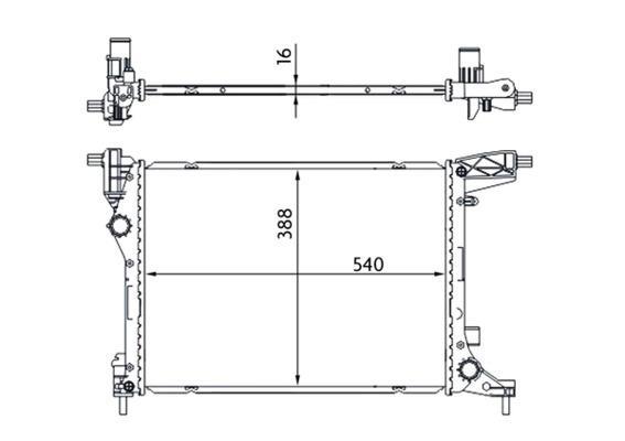 Radiateur moteur (Radiateur de refroidissement) MAHLE Aftermarket ref. CR 1663 000S