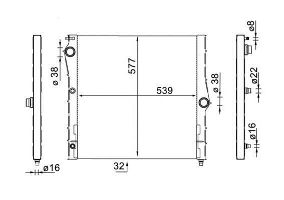 Radiateur moteur (Radiateur de refroidissement) MAHLE Aftermarket ref. CR 1904 000S