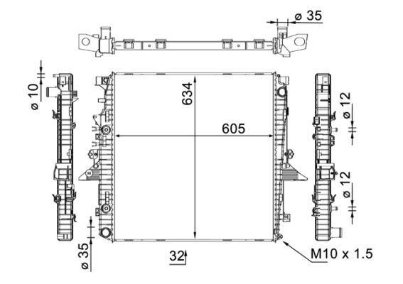 Radiateur moteur (Radiateur de refroidissement) MAHLE Aftermarket CR 1905 000S