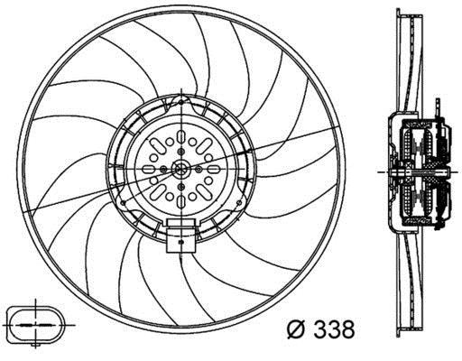 Ventilateur de refroidissement du moteur (Motoventilateur) MAHLE Aftermarket CFF 313 000S