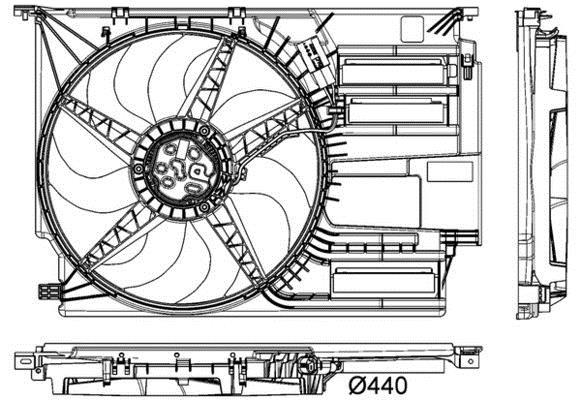 Ventilateur de refroidissement du moteur (Motoventilateur) MAHLE Aftermarket CFF 403 000P