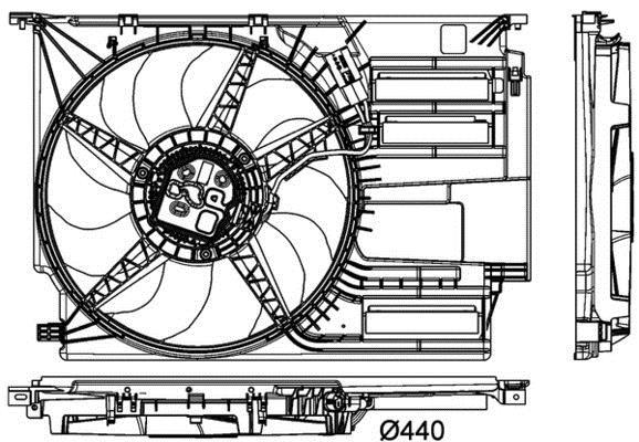Ventilateur de refroidissement du moteur (Motoventilateur) MAHLE Aftermarket ref. CFF 404 000P
