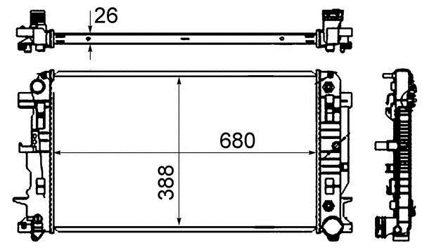 Radiateur moteur (Radiateur de refroidissement) MAHLE Aftermarket ref. CR 62 000S