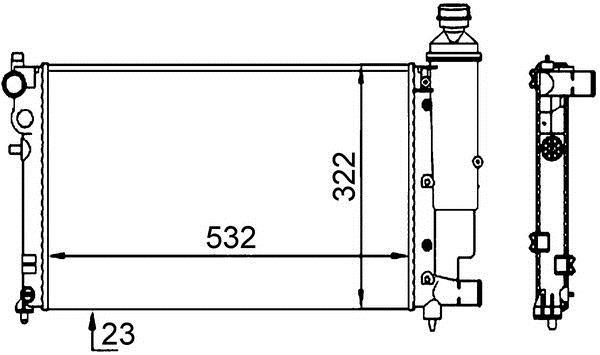 Radiateur moteur (Radiateur de refroidissement) MAHLE Aftermarket ref. CR 91 000S