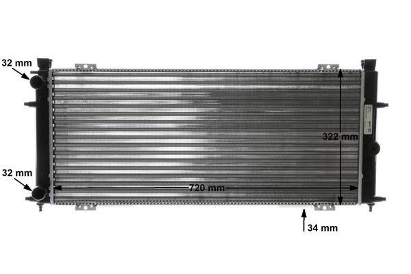 Radiateur moteur (Radiateur de refroidissement) MAHLE Aftermarket ref. CR 173 000S