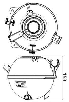 Vase d'expansion, liquide de refroidissement (Réservoir liquide de refroidissement) MAHLE Aftermarket CRT 19 000S