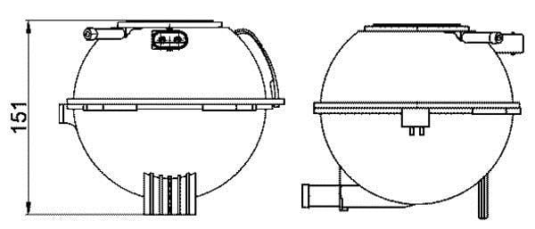 Vase d'expansion, liquide de refroidissement (Réservoir liquide de refroidissement) MAHLE Aftermarket CRT 22 000S