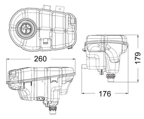 Vase d'expansion, liquide de refroidissement (Réservoir liquide de refroidissement) MAHLE Aftermarket CRT 60 000S