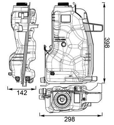 Vase d'expansion, liquide de refroidissement (Réservoir liquide de refroidissement) MAHLE Aftermarket CRT 76 000S
