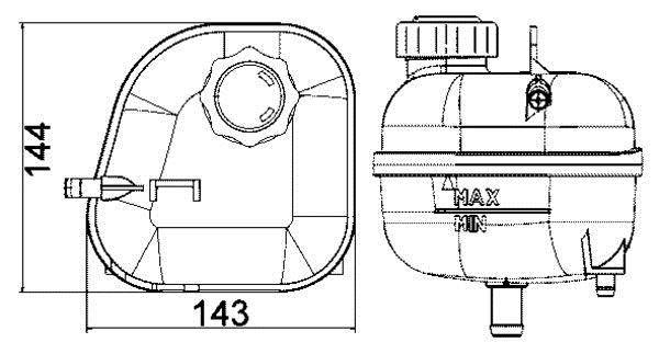 Vase d'expansion, liquide de refroidissement (Réservoir liquide de refroidissement) MAHLE Aftermarket CRT 85 001S