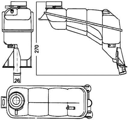 Vase d'expansion, liquide de refroidissement (Réservoir liquide de refroidissement) MAHLE Aftermarket CRT 117 000S
