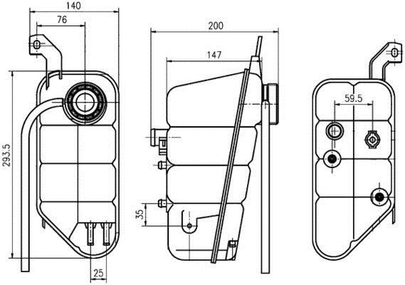 Vase d'expansion, liquide de refroidissement (Réservoir liquide de refroidissement) MAHLE Aftermarket CRT 118 000S
