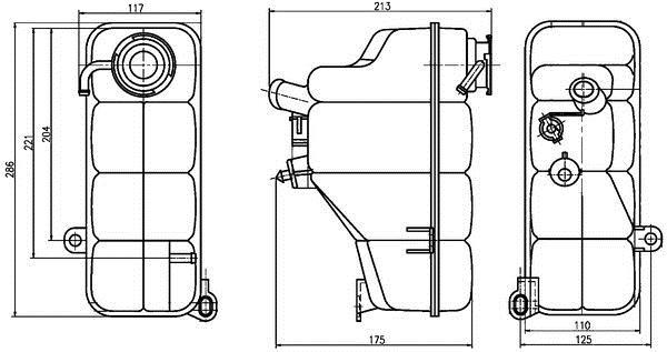 Vase d'expansion, liquide de refroidissement (Réservoir liquide de refroidissement) MAHLE Aftermarket CRT 123 000S