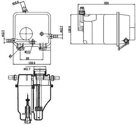 Vase d'expansion, liquide de refroidissement (Réservoir liquide de refroidissement) MAHLE Aftermarket CRT 125 000S