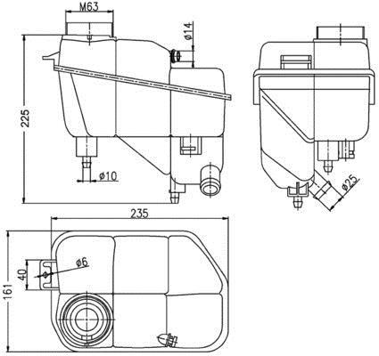 Vase d'expansion, liquide de refroidissement (Réservoir liquide de refroidissement) MAHLE Aftermarket CRT 202 000S