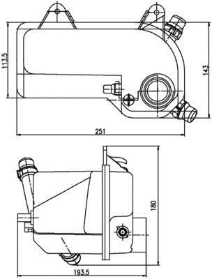 Vase d'expansion, liquide de refroidissement (Réservoir liquide de refroidissement) MAHLE Aftermarket CRT 204 000S