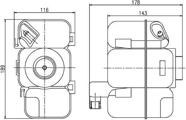 Vase d'expansion, liquide de refroidissement (Réservoir liquide de refroidissement) MAHLE Aftermarket CRT 206 000S
