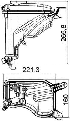 Vase d'expansion, liquide de refroidissement (Réservoir liquide de refroidissement) MAHLE Aftermarket CRT 207 000S