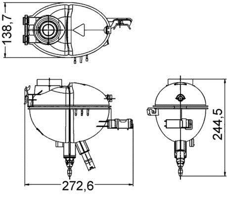 Vase d'expansion, liquide de refroidissement (Réservoir liquide de refroidissement) MAHLE Aftermarket CRT 209 000S