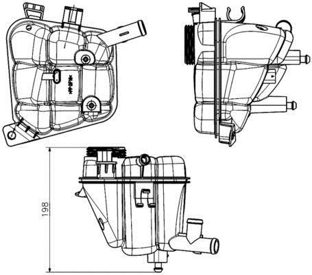 Vase d'expansion, liquide de refroidissement (Réservoir liquide de refroidissement) MAHLE Aftermarket CRT 231 000S