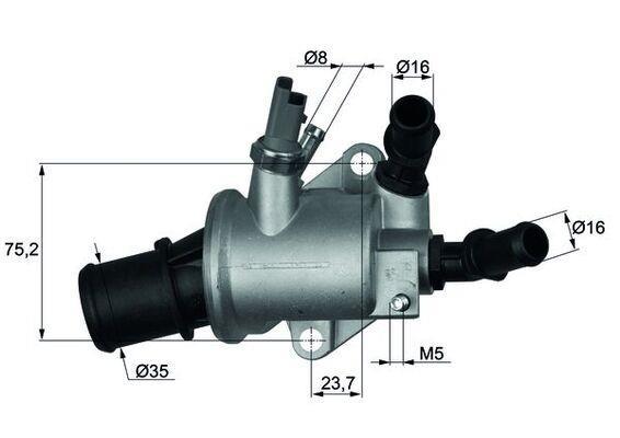 Thermostat d'eau (Calorstat) MAHLE Aftermarket ref. TI 143 88