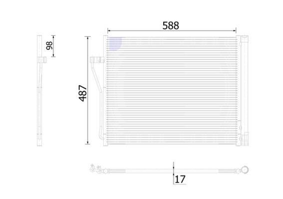Condenseur, climatisation (Radiateur de climatisation) MAHLE Aftermarket ref. AC 568 000S