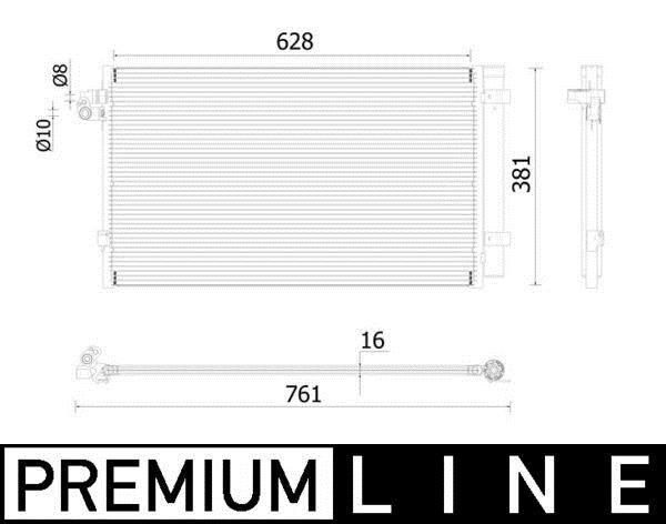 Condenseur, climatisation (Radiateur de climatisation) MAHLE Aftermarket ref. AC 99 000P