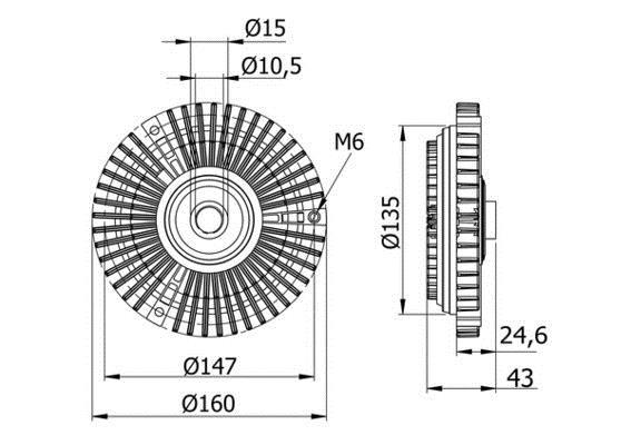 Embrayage, ventilateur de radiateur (Embrayage ventilateur moteur) MAHLE Aftermarket CFC 52 000S