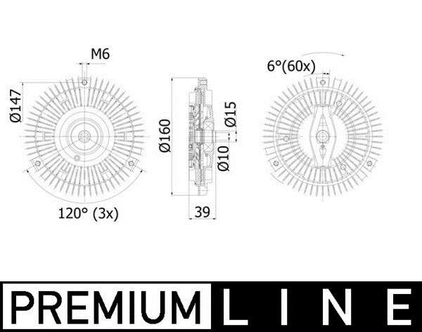 Embrayage, ventilateur de radiateur (Embrayage ventilateur moteur) MAHLE Aftermarket CFC 54 001P