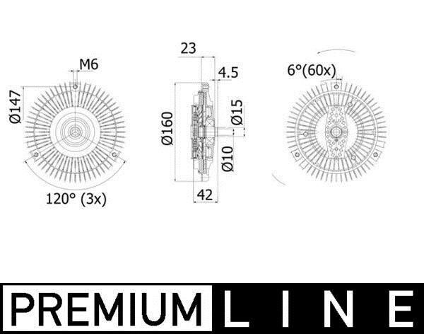 Embrayage, ventilateur de radiateur (Embrayage ventilateur moteur) MAHLE Aftermarket CFC 107 001P