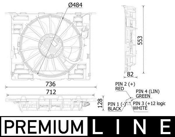 Ventilateur de refroidissement du moteur (Motoventilateur) MAHLE Aftermarket CFF 549 000P