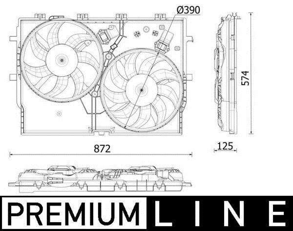 Ventilateur de refroidissement du moteur (Motoventilateur) MAHLE Aftermarket CFF 550 000P