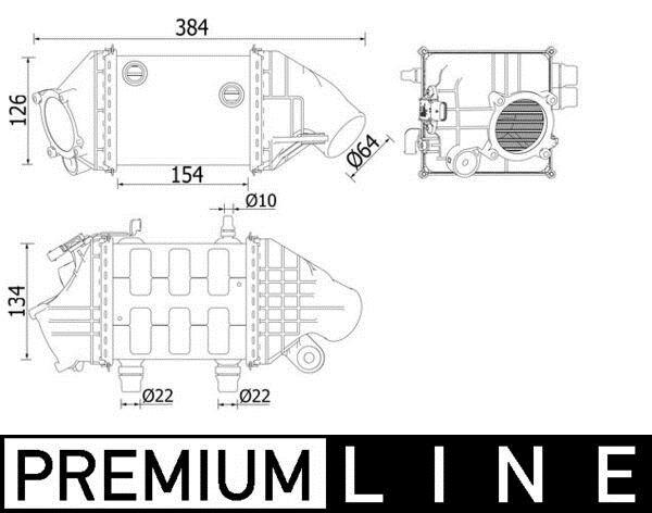 Intercooler, échangeur (Refroidisseur d'air) MAHLE Aftermarket ref. CI 226 000P