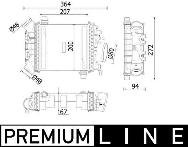 Intercooler, échangeur (Refroidisseur d'air) MAHLE Aftermarket ref. CI 547 000P