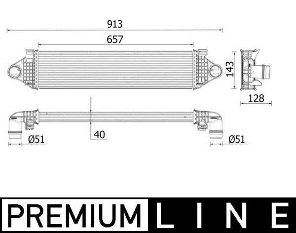 Intercooler, échangeur (Refroidisseur d'air) MAHLE Aftermarket ref. CI 551 000P