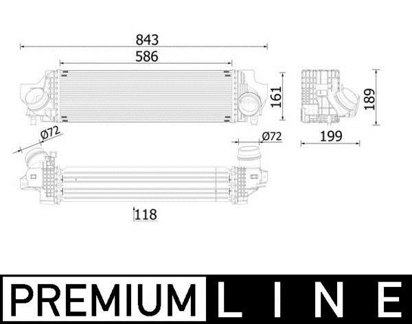 Intercooler, échangeur (Refroidisseur d'air) MAHLE Aftermarket ref. CI 610 000P
