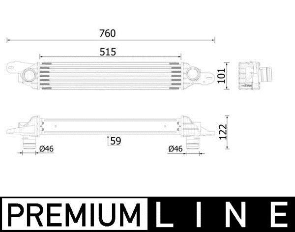 Intercooler, échangeur (Refroidisseur d'air) MAHLE Aftermarket ref. CI 612 000P