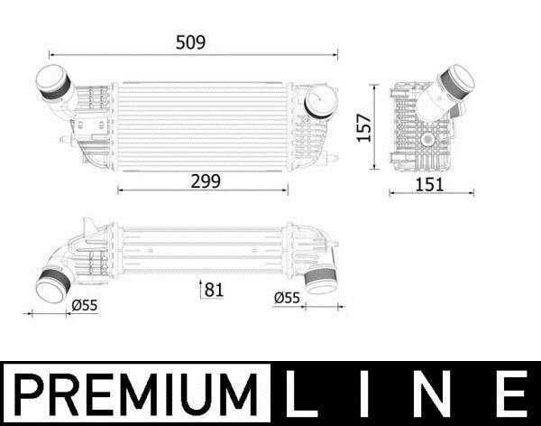 Intercooler, échangeur (Refroidisseur d'air) MAHLE Aftermarket ref. CI 613 000P