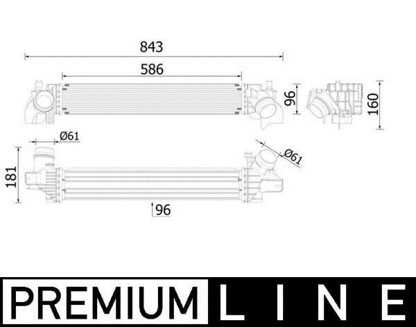 Intercooler, échangeur (Refroidisseur d'air) MAHLE Aftermarket ref. CI 614 000P