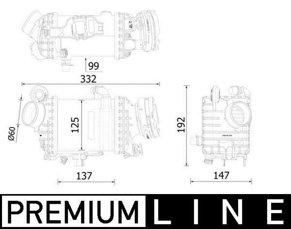 Intercooler, échangeur (Refroidisseur d'air) MAHLE Aftermarket ref. CI 616 000P