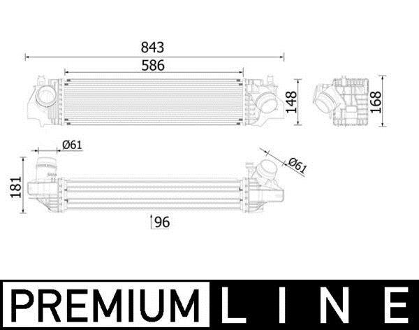 Intercooler, échangeur (Refroidisseur d'air) MAHLE Aftermarket ref. CI 617 000P