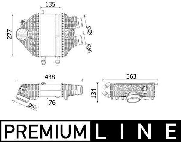 Intercooler, échangeur (Refroidisseur d'air) MAHLE Aftermarket ref. CI 618 000P
