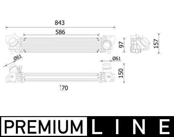 Intercooler, échangeur (Refroidisseur d'air) MAHLE Aftermarket ref. CI 621 000P