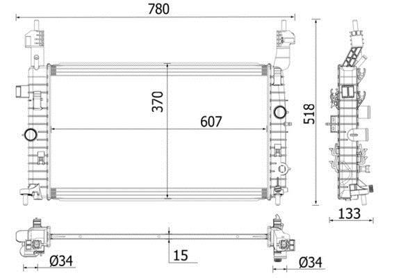 Radiateur moteur (Radiateur de refroidissement) MAHLE Aftermarket CR 2120 000P