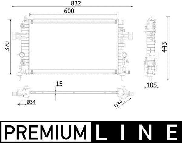 Radiateur moteur (Radiateur de refroidissement) MAHLE Aftermarket CR 2224 000P