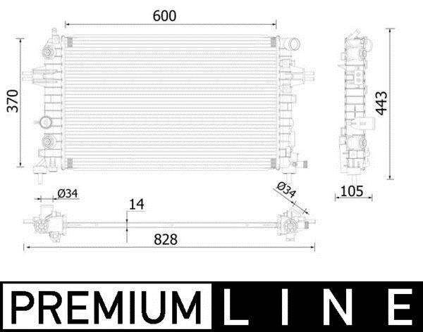 Radiateur moteur (Radiateur de refroidissement) MAHLE Aftermarket ref. CR 2226 000P