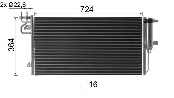 Condenseur, climatisation (Radiateur de climatisation) MAHLE Aftermarket ref. AC 103 000P