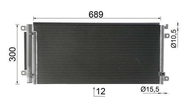Condenseur, climatisation (Radiateur de climatisation) MAHLE Aftermarket ref. AC 104 000P