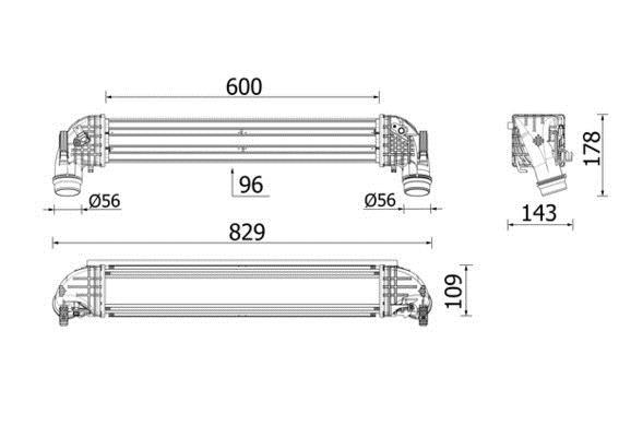 Intercooler, échangeur (Refroidisseur d'air) MAHLE Aftermarket ref. CI 624 000P