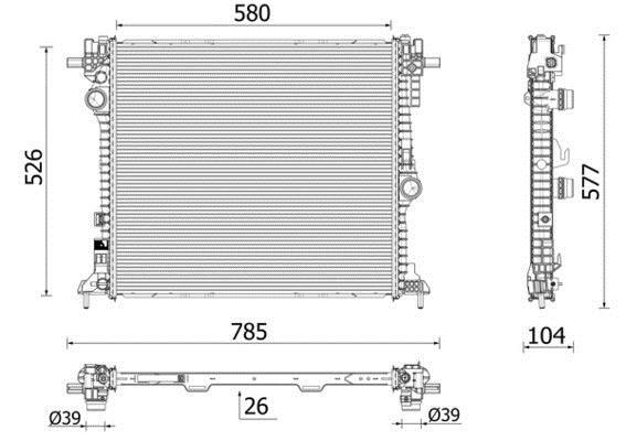 Radiateur moteur (Radiateur de refroidissement) MAHLE Aftermarket CR 2599 000P